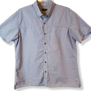 Eddie Bauer Blue Checkered Box Button Up Shirt Size XL Mens Outdoor Fishing